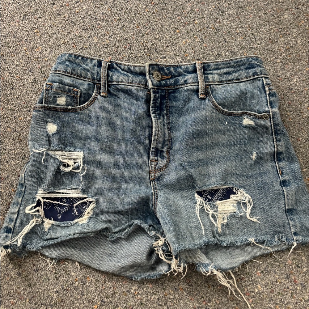 Old Navy Blue Distressed Jean Shorts